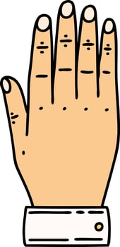 traditional tattoo of a hand vector
