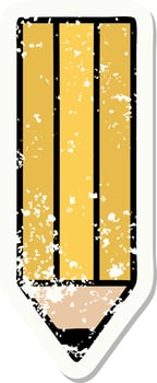 distressed sticker tattoo in traditional style of a pencil vector