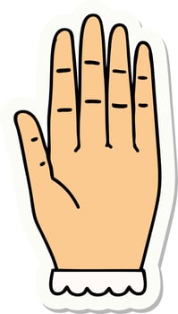 sticker of tattoo in traditional style of a hand vector
