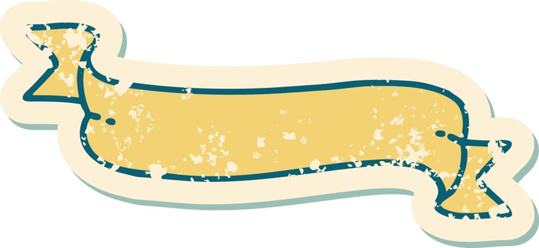 iconic distressed sticker tattoo style image of a banner vector
