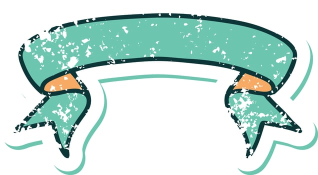 iconic distressed sticker tattoo style image of a banner vector