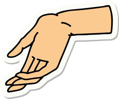 sticker of tattoo in traditional style of a hand vector