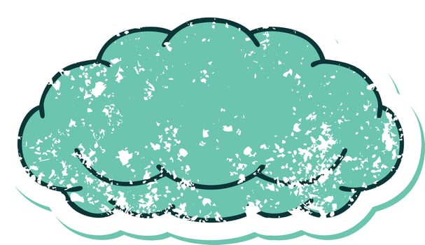iconic distressed sticker tattoo style image of a grey cloud vector