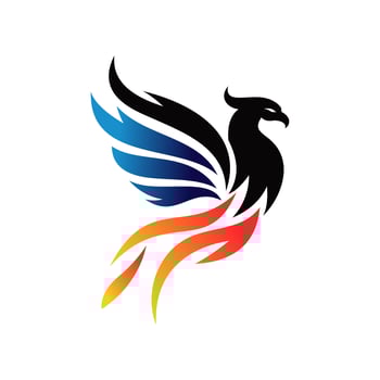 Modern Flaming Phoenix Logo designs template vector illustration