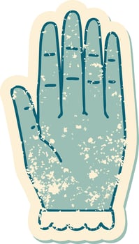 iconic distressed sticker tattoo style image of a hand vector