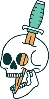 iconic tattoo style image of a skull vector