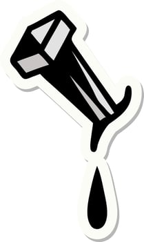 tattoo style sticker of iron nail vector