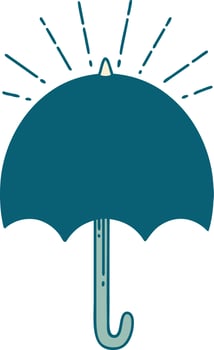 illustration of a traditional tattoo style open umbrella vector