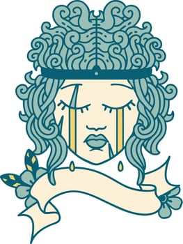 Retro Tattoo Style human barbarian character vector