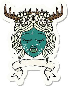 orc druid character face with banner illustration vector