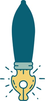 traditional tattoo style fountain pen vector