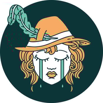 crying human bard icon vector