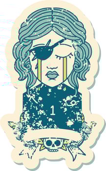 crying human rogue with natural one roll illustration vector