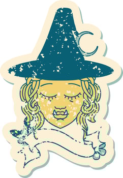 half orc witch character face illustration vector