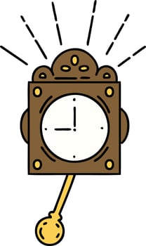 traditional tattoo style ticking clock vector