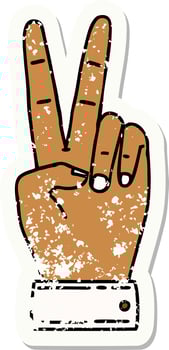 peace symbol two finger hand gesture illustration vector
