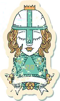 human fighter with natural 20 roll illustration vector