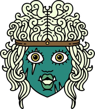 orc barbarian character face illustration vector