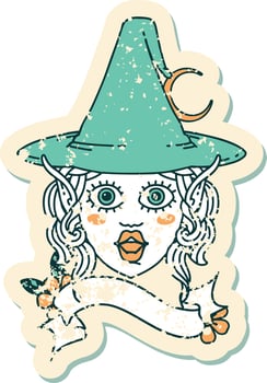 elf mage character face illustration vector