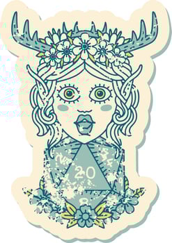 elf druid character face illustration vector