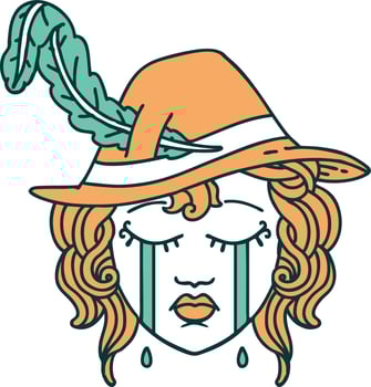 crying human bard illustration vector
