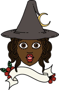 human witch character face illustration vector
