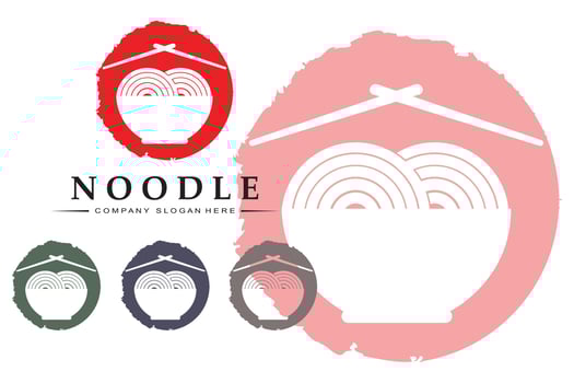 A collection of noodle logo inspiration. Chinese food and bowl design template. Retro Concept Illustration vector