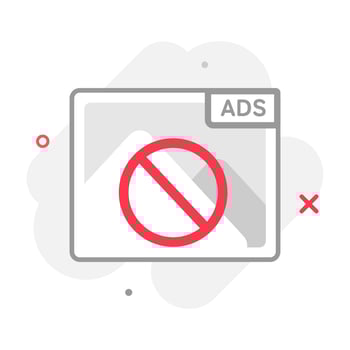 AD Block concept illustration flat design vector eps10. modern graphic element for landing page, empty state ui, infographic, icon