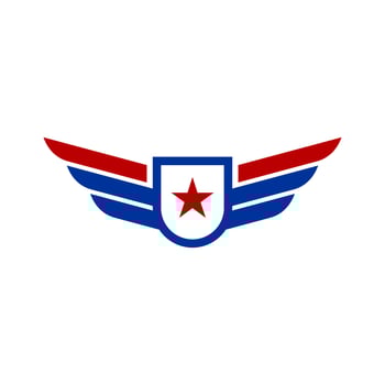 Wing Shield logo. Wing shield icon. Security or protection logo. Wing shield vector illustration.