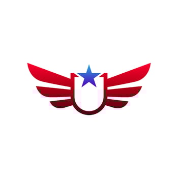 Wing Shield logo. Wing shield icon. Security or protection logo. Wing shield vector illustration.