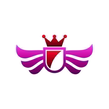 Wing Shield logo. Wing shield icon. Security or protection logo. Wing shield vector illustration.