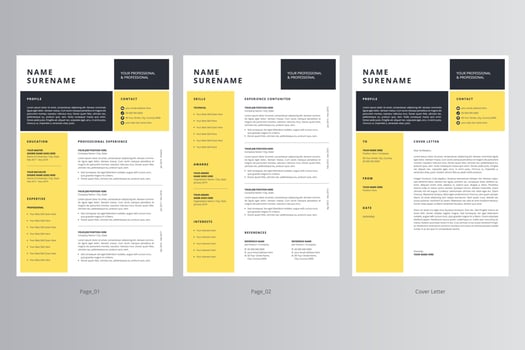 Professional Resume and Cover Letter Template. Pro Vector