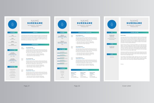 Professional Resume and Cover Letter Template. Pro Vector