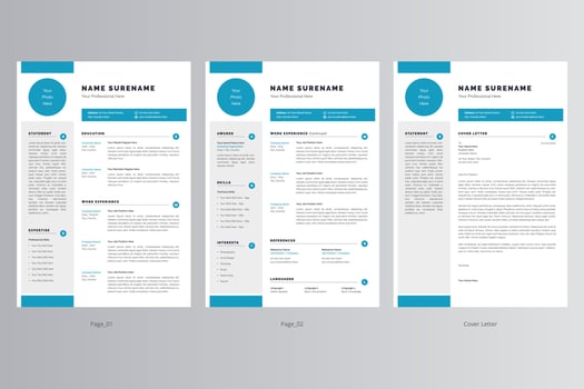 Professional Resume and Cover Letter Template. Pro Vector