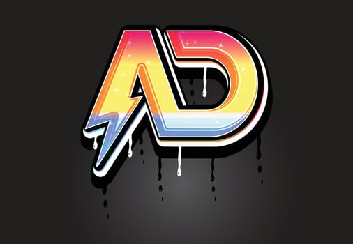 AD Lettering typography vector