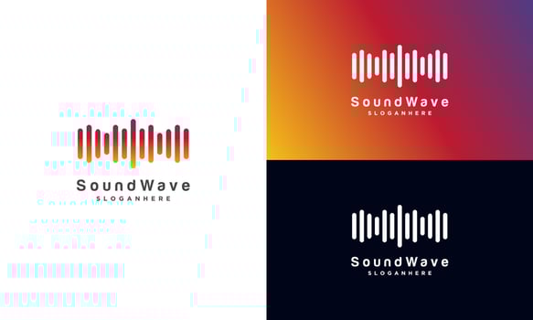 modern colorful sound wave logo icon template vector