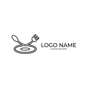 Spoon Chef Hat Restaurant Cafe Logo vector