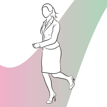 Businesswoman Running Line Art. vector
