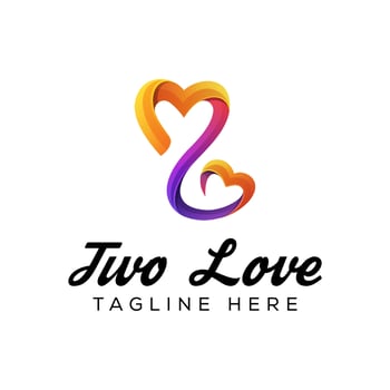 two love creative logo  ready to use vector