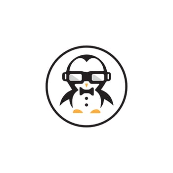 penguin logo template design vector