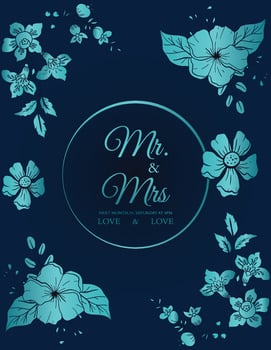 Beautiful blooming flower and leaves background vector