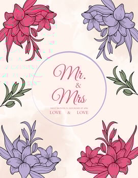 Beautiful blooming flower and leaves background vector