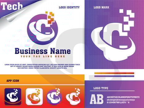 Tech Letter C Logo Design Template vector