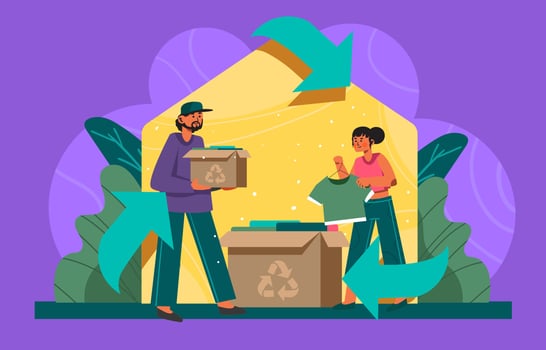 Social Green Living Recycling At Home Concept vector