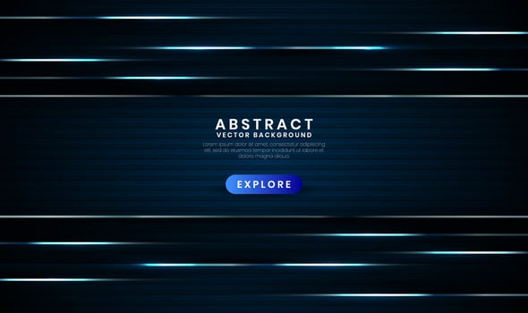 3D blue technology abstract background overlap layer on dark space with light effect decoration. Graphic design element future style concept for banner, flyer, card, brochure cover, or landing page vector