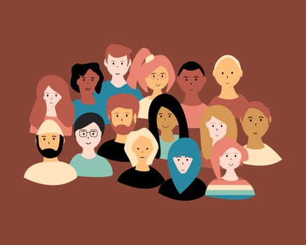 inclusivity and diversity with different people in the group vector