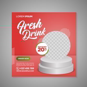 Fresh drink social media banner post template vector