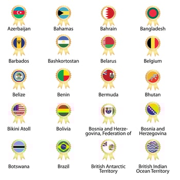 flags Isolated world flag. Isolated on white background. Vector illustration.