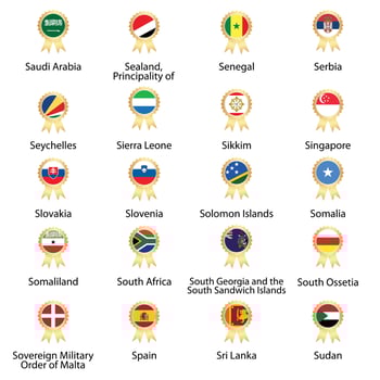 flags of the world Isolated world flag. Isolated on white background. Vector illustration.