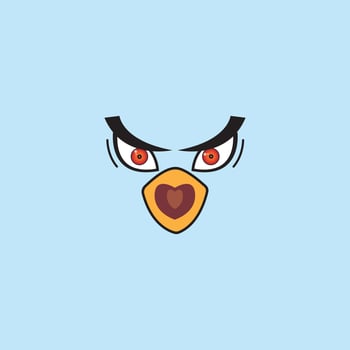 cartoon birdies face emoticon design vector
